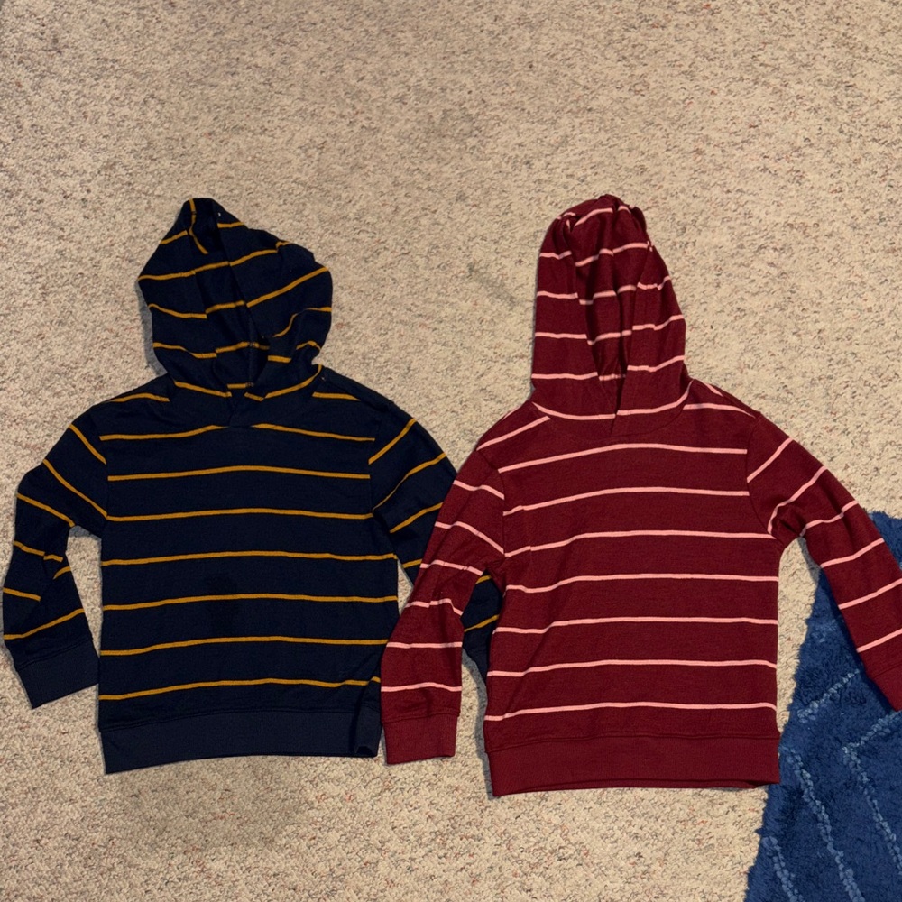 Old Navy Kids Striped Hoodies - Navy and Burgundy